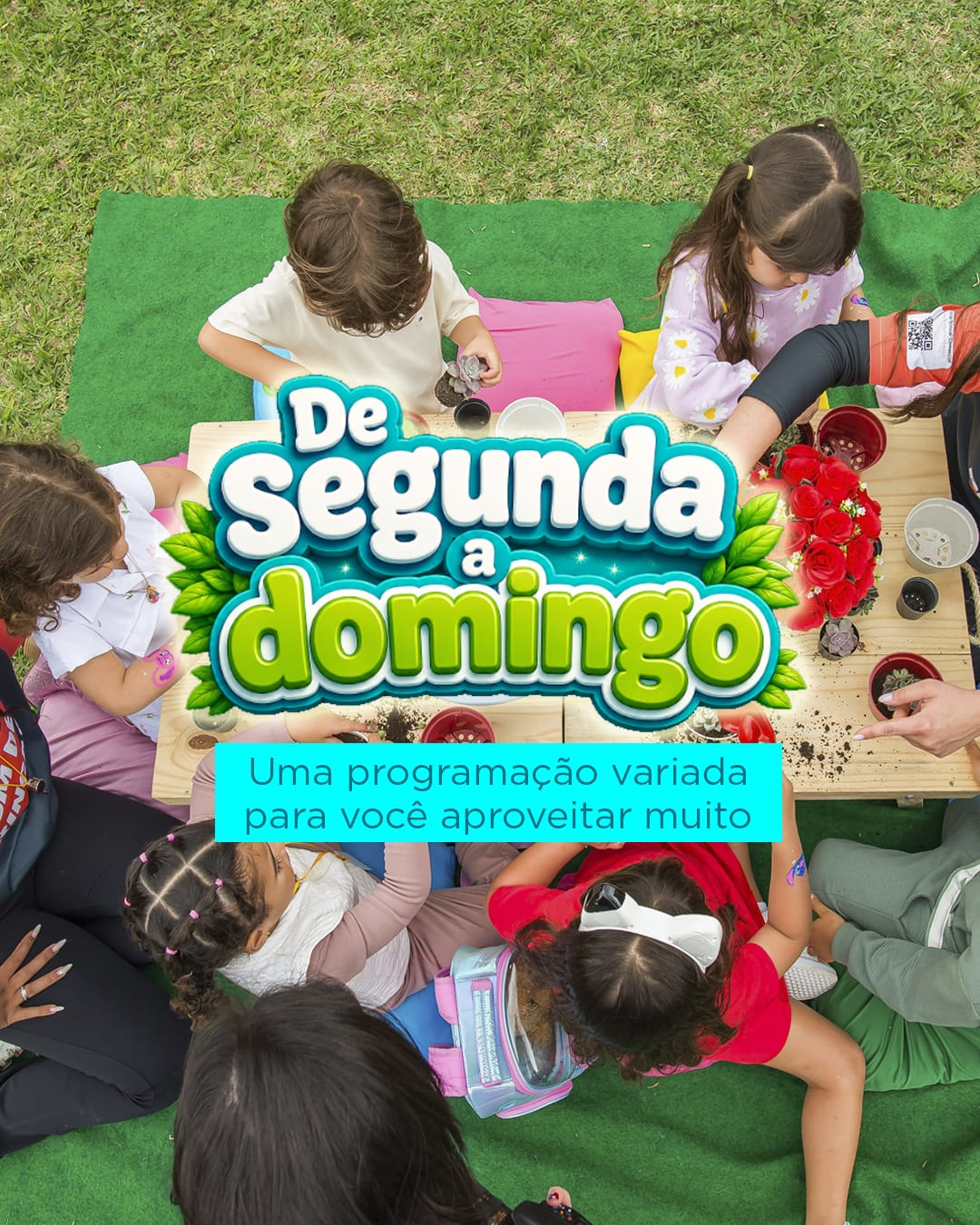 Cartaz de apresentação da programação semanal de férias